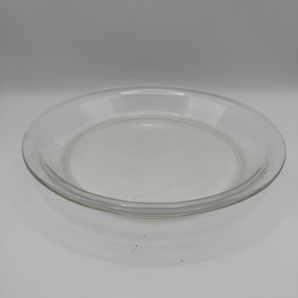Pyrex Pie Plate Clear Glass Round Baking Dish Ovenware 9.5 Inch Vintage